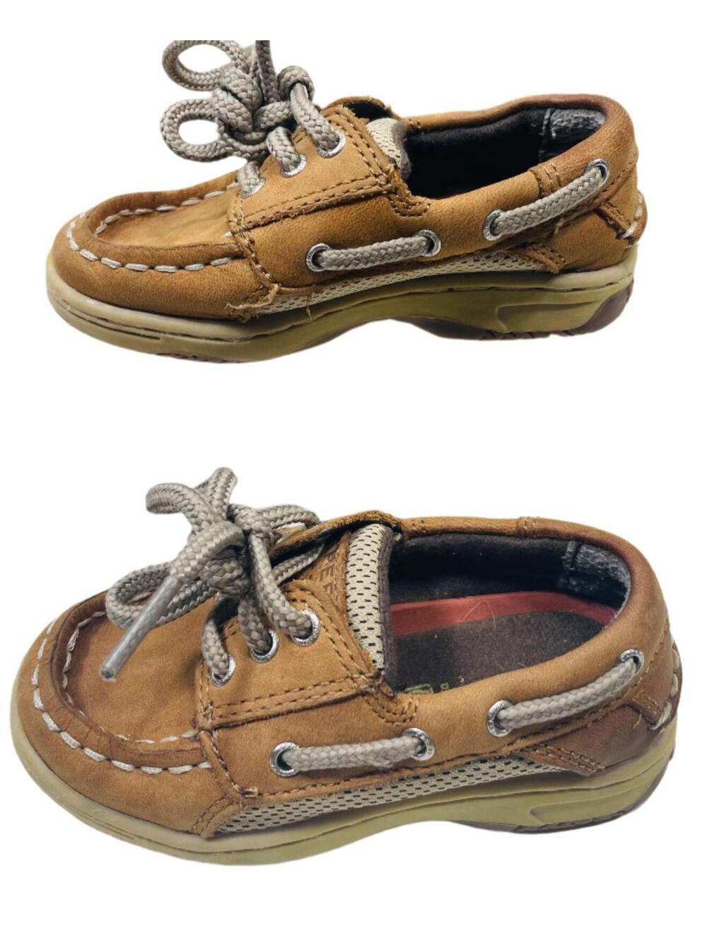 Sperry SHOW WEAR Brown Leather Loafer Shoes Boys Toddler 6M